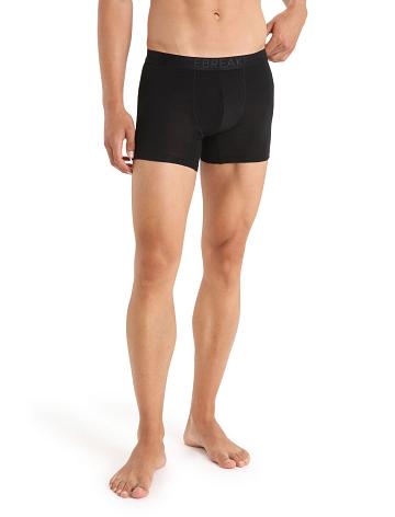 Men's Icebreaker Cool-Lite™ Merino Anatomica Boxers Underwear Black | CA 1626WNBY